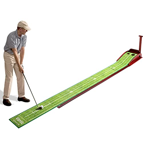 Vantic Golf Putting Mat - Upgraded Indoor/Outdoor Putting Green with Auto Ball Return System, Crystal Velvet Mat, Golf Practice Putting Mats for Home, Office, Backyard Use