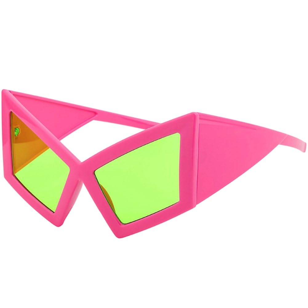 Hrippy Funny Oversized Cat Eye Women Sunglasses Big Frame Eyes Glasses Party Vintage Eyewear Y2k Punk Sunglasses for Adults