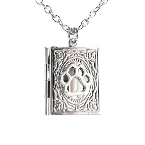 Niaspi Collar con medallón de pata para mujeres y niñas, collar con colgante de pata de perro y gato grabado vintage, collar retro personalizado para cumpleaños, aniversario, día de San Valentín,