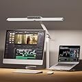 Honeywell LED Desk Lamp with Clamp - HJ1 Sunturalux Eye-Caring Clip on Lights for Home Office, 1200LM Clamp Lamp 4 Color Modes Stepless Dimming Task Desk Light for Working White