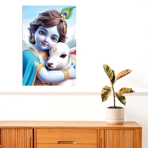 Image of Twinster Bal krishna Posters Photo for Pregnant Women, Baby Poster Self Adhesive (Size 45 cm by 30 cm) Pack of 1 (Design 13)