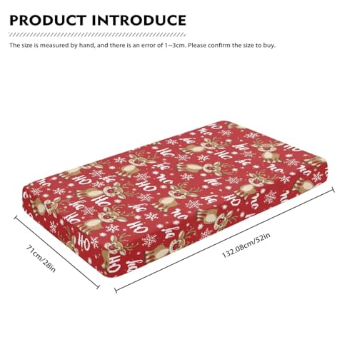 Image of Reindeer Bats Crib Sheets for Baby Boys Girls Red Christmas Crib Sheet for Standard Crib Mattress 28 inch x 52 inch Fitted and Soft Breathable Crib Mattress Sheet