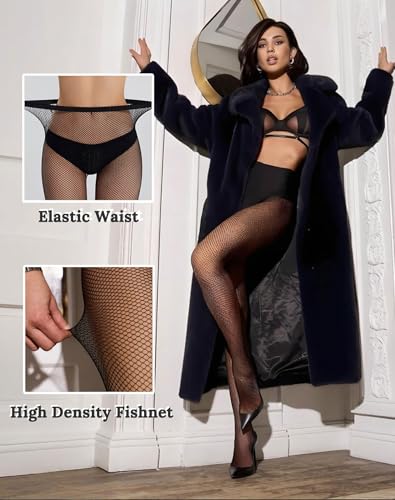 Womens High Waist Patterned Fishnet Tights Pantyhose Thigh High Stockings Plus Size One Size Fit All4