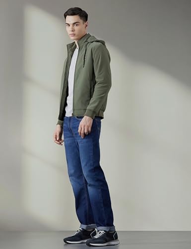 Image of Qube by Fort Collins Hooded Light Jacket for Men - Stylish Winter Jacket for Daily use, Perfect for Layering
