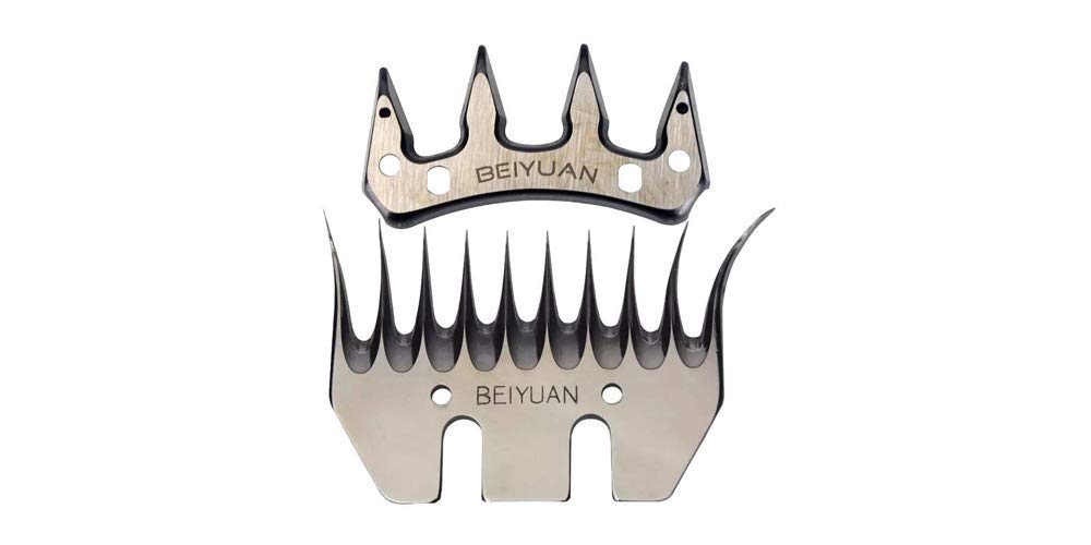 Kit de 4 unidades de cuchillas y peines Beiyuan curvo de acero inoxidable para cortaúñas de oveja de cabra…