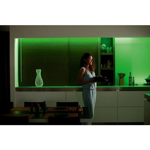 Philips Hue White & Color Ambiance Lightstrip Plus Erweiterung (1 m), dimmbarer LED Streifen für das Hue Lichtsystem mit 16 Mio. Farben, smarte Lichtsteuerung über Sprache oder App