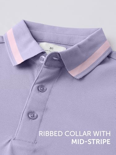 Image of XYXX Men's Apex Mercerized Cotton Striped Collar Pique Polo T-Shirt