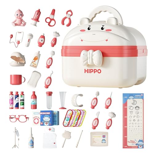 Conjunto dejuego médico, equipo de juego de papel para | Juguete Juego de papel para, con Maletín Derangement Casa, Clase y Kindergarten, Fomenta el