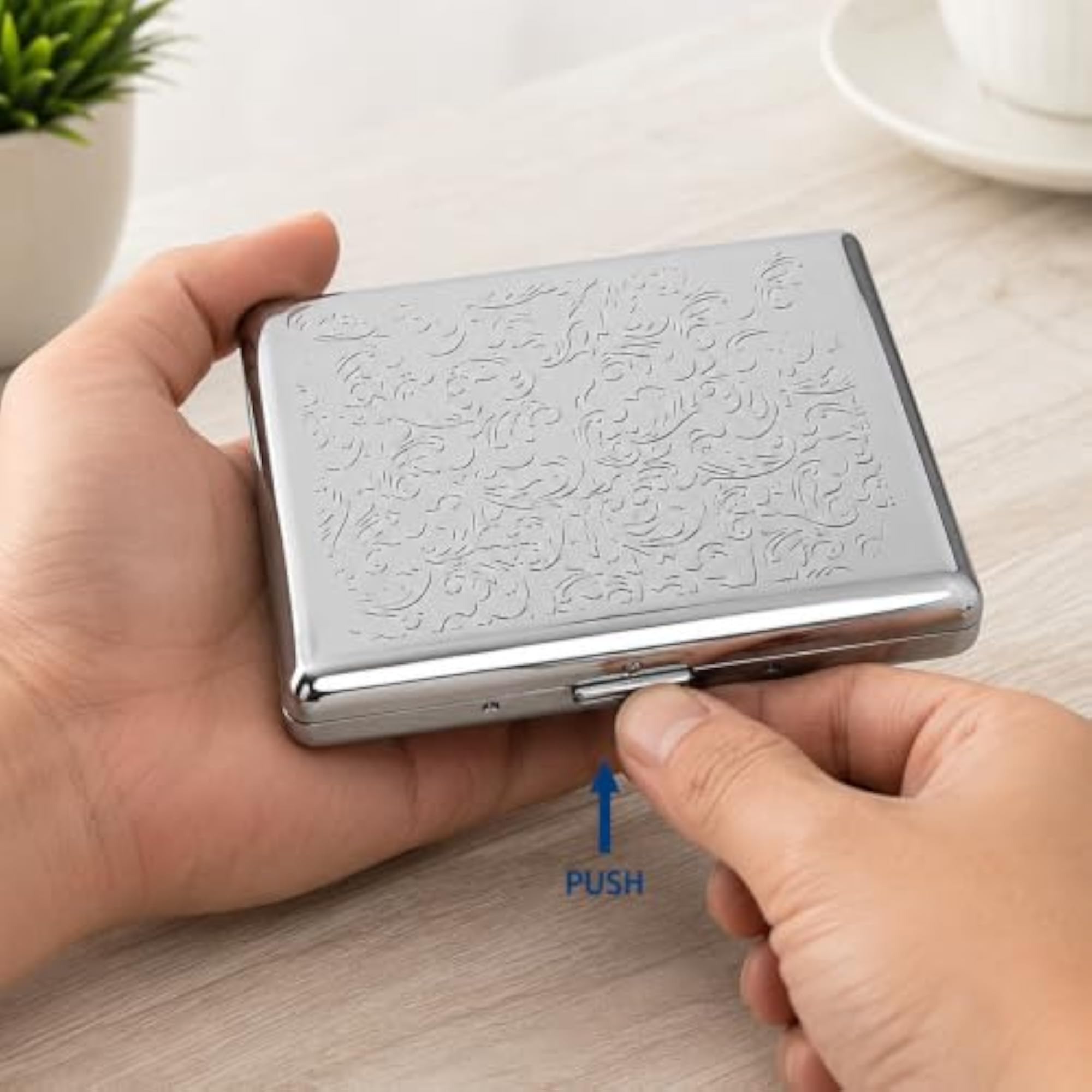 Metal Cigarette Holder Case for Men, Victorian Style