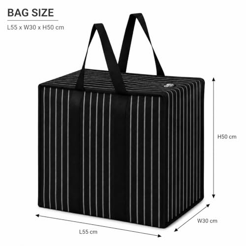 Image of Multipurpose Extra Large Big Heavy Duty Storage Organizer Canvas Bag Reusable Canvas Shopper Bag With Strong Handle (Pack of 3)