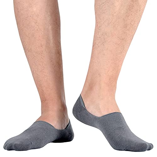 Image of JORMATT 6 Pairs Mens No Show Socks Comfort Cotton Invisible Low Cut Socks Non-Slip 6-10 /10-13