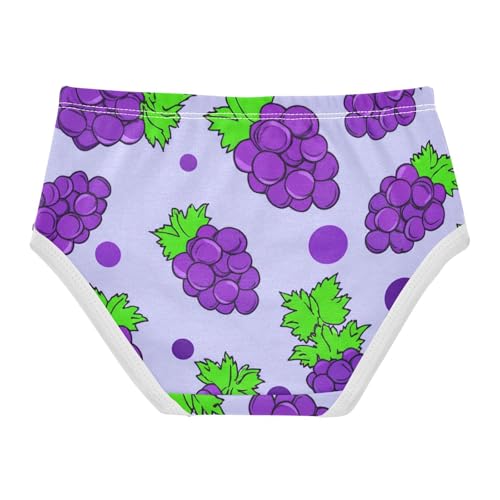 Cotton Girls Underwear Toddler Cute Purple Grape Leaves Panties for Girl Print Briefs Undies Kids 2t2