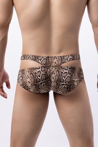 Men's Ice Silk Low Rise Leopard Bikini Briefs Underwear2