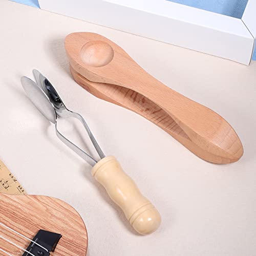 Vaguelly NVY8HK8SJIBG18N050ID0E10B 2 Pcs Musical Spoons Folk Percussion Instrument Wood Musical Spoons Clappers Metal Musical Spoons thumb #6