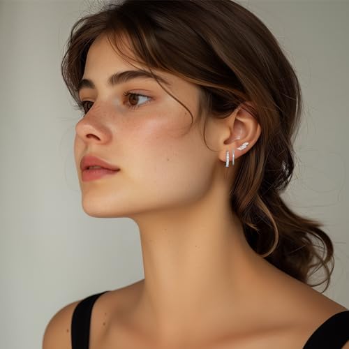 GEORGE · SMITH Earrings for Women Dainty silver Earrings|925 Sterling silver Cartilage Earring Hypoallergenic|Earring Set for Multiple Piercing Small Hoop Earrings Gift for Her2