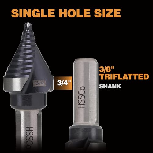 Image of 3 /4 inch Single Size M35 Step Drill Bit Unibit for Hole Drilling