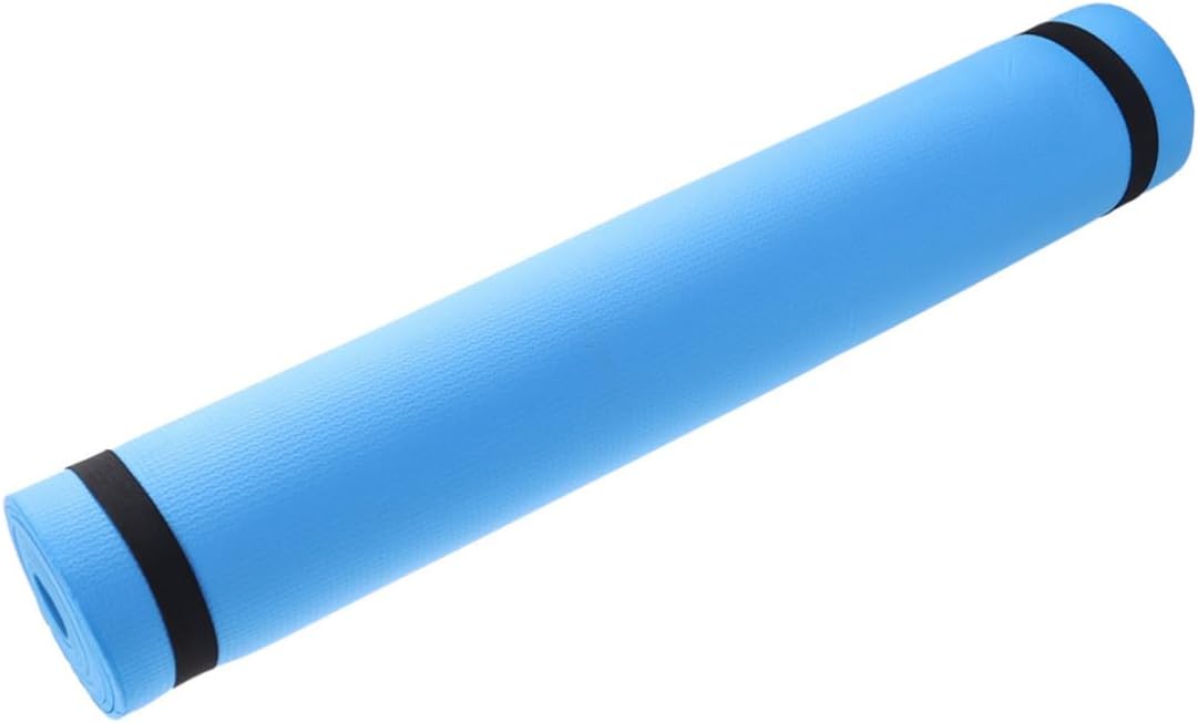 Portable Slip Eva Yoga Mat for Outdoor Camping Fitness High Density Exercise Mat for Hot Yoga Aerobic Stretching Routines Blue