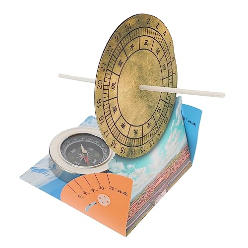 Yardwe 1set Sundial Clock Model for Boys and Girls Educational Equatorial Sundial for Astronomy Learning Shadow Observation and Estimation for School Projects and Home Science Activities