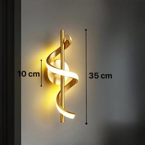 Image of Groeien Pack of 2 | Modern 3 Color LED Wall Sconce Spiral Glow Wall Light for Bedroom Living Room Corridor Lighting Fixtures Wall Mount(Warm+Natural+Coolwhite)(Spiral Glow, 2)