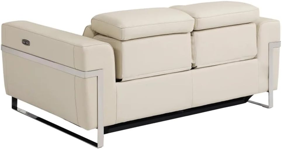 Top Grain Leather Loveseat with Power Recliner for Indoor Living Room Furniture