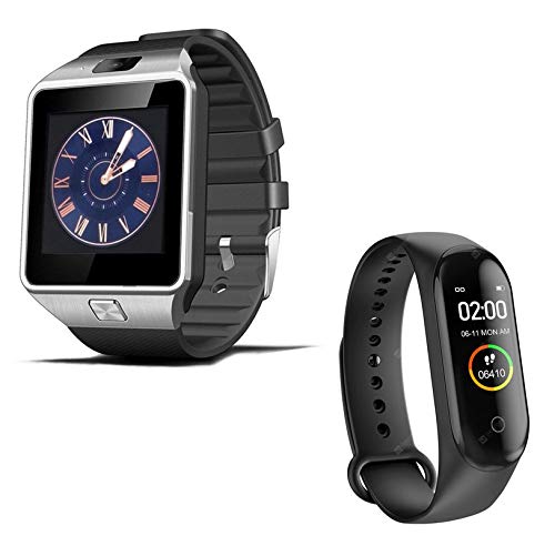 Exxelo Bluetooth SIL Slot All Feature Smartwatch/Smart Band with M4 Heart Rated Activity Tracker