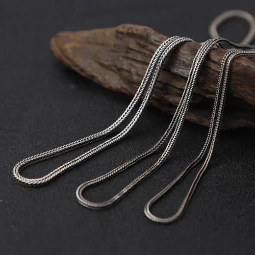 Queue de renard collier argent S925 pendentif solide anti ternissement - 5
