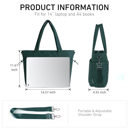 Bolso Tote Acolchado Ligero para Mujer con Cierre miniatura 3
