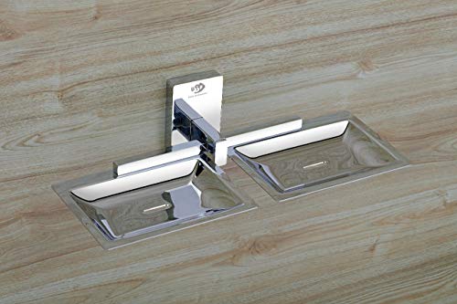 Image of USF Premium Soap Holder for Bathroom, 304 Grade Stainless Steel Double Soap Dish, Wall Mounted & Modern Utility Structure, Chrome Finish, 25 Years Warranty, Pack of 1 - Orizon