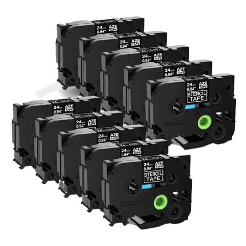 10PK ��S���� 18/24/36mm �G�b�`���O �X�e���V�� ���x�� �e�[�v �v�����^�[�p�i STE141 STE-151 161 PT530 PT550 E200 �ƌ݊�������(24mm)