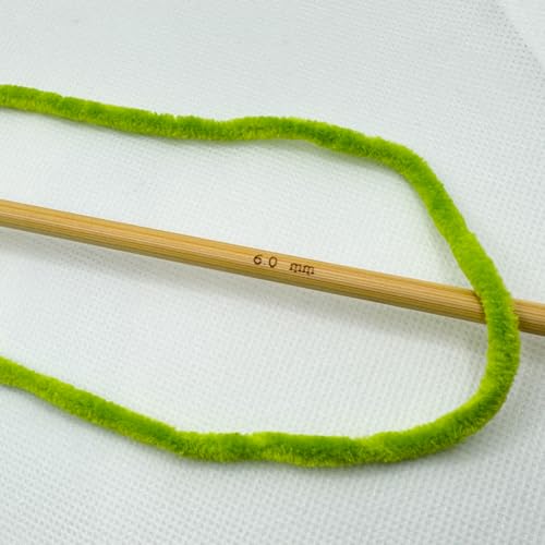 Image of Cuddly Velvet Chenille Yarn, Super Soft Fluffy Bulky for Knitting Crocheting Crafting Blanket Amigurumi, Durable for Shedding, 100 Gram (3.53 Ounces) 109 Yards (100 Meters) (Apple Green)