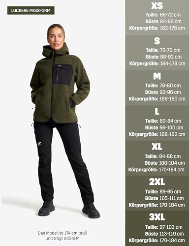 RevolutionRace Sherpa Hoodie für Damen, Outdoor Fleecejacken perfekt für Wanderungen und Outdoor-Abenteuer, Forest Night, M