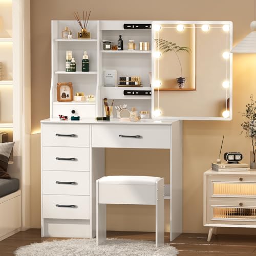 Teousev Tocador de Maquillaje con Espejo
