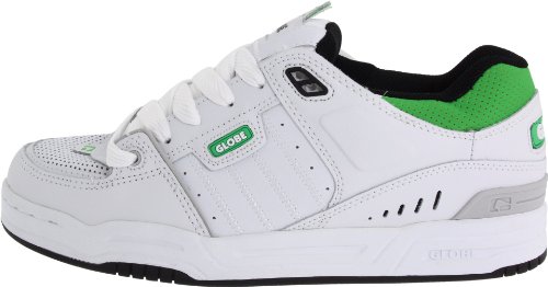 Image of Globe Mens Fusion Skate Shoes, White /Moto Green, 12 M US