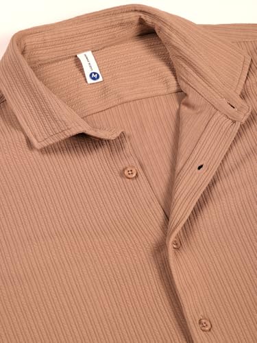 Image of Thomas Scott Men's | Solid | Half Sleeve | Slim Fit | Cotton Blend | Spread Collar | Casual Shirt