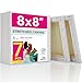 PHOENIX Pre Stretched Canvas for Painting - 8x8 Inch / 7 Pack - 5/8 Inch Profile of Super Value Pack for Oil & Acrylic Paint