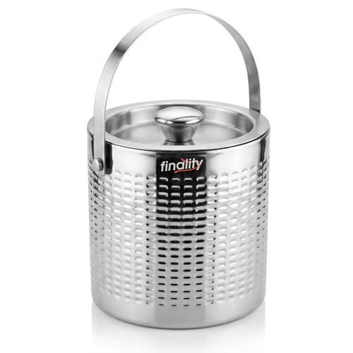 Image of FINALITY Stainless Steel Double Walled Insulated Ice Bucket (Silver Grooved)