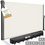 tillvex® Toldo Lateral 200 x 400 cm Extensible y Opaco con Cubierta | Protección Visual para balcón, jardín y terraza | Estor Lateral con Soporte de Pared | Protección Solar de Acero Inoxidable