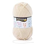 Nadelstärke: 3-3,5 mm,  Lauflänge: 185m/50g, Maschenprobe (10 x 10cm): 28M x 36R,  Verbrauch Baby Pullover: 40g, Babymütze: 15g, Söckchen: 15g