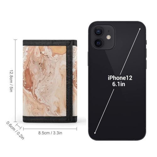 Light Peach And Brown Trifold Wallet for Men - Money Clip Slim Wallets with Multiple Card Slots Minimalist Small Front Pocket Wallet for Everyday Carry2