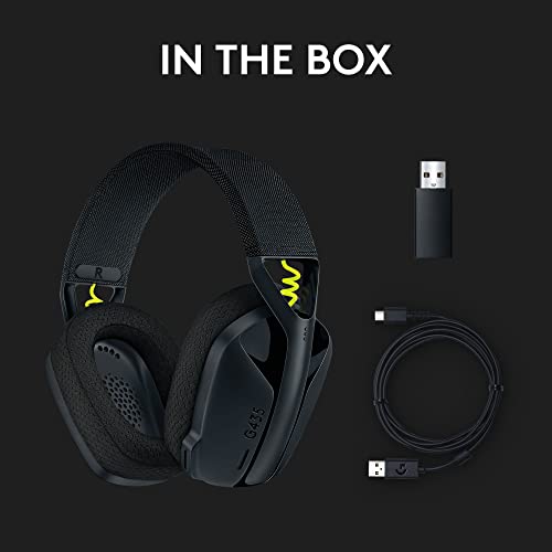 Logitech G435 Lightspeed & Bluetooth Wireless Gaming Headset - Lightweight Over-Ear Headphones, Built-in mics, 18h Battery, Dolby Atmos, PC, PS4, PS5, Nintendo Switch/Switch 2, Mobile - Black by Logitech G - Image 9