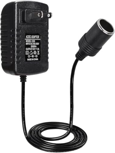 XIBETEO AC to DC Converter Car Cigarette Lighter Socket Adapter,110-240V to 12V 2A Power Adapter for MP3/MP4, Dash Cam, Fan, Air Purifier Low Power Car Devices12V 2A 24W