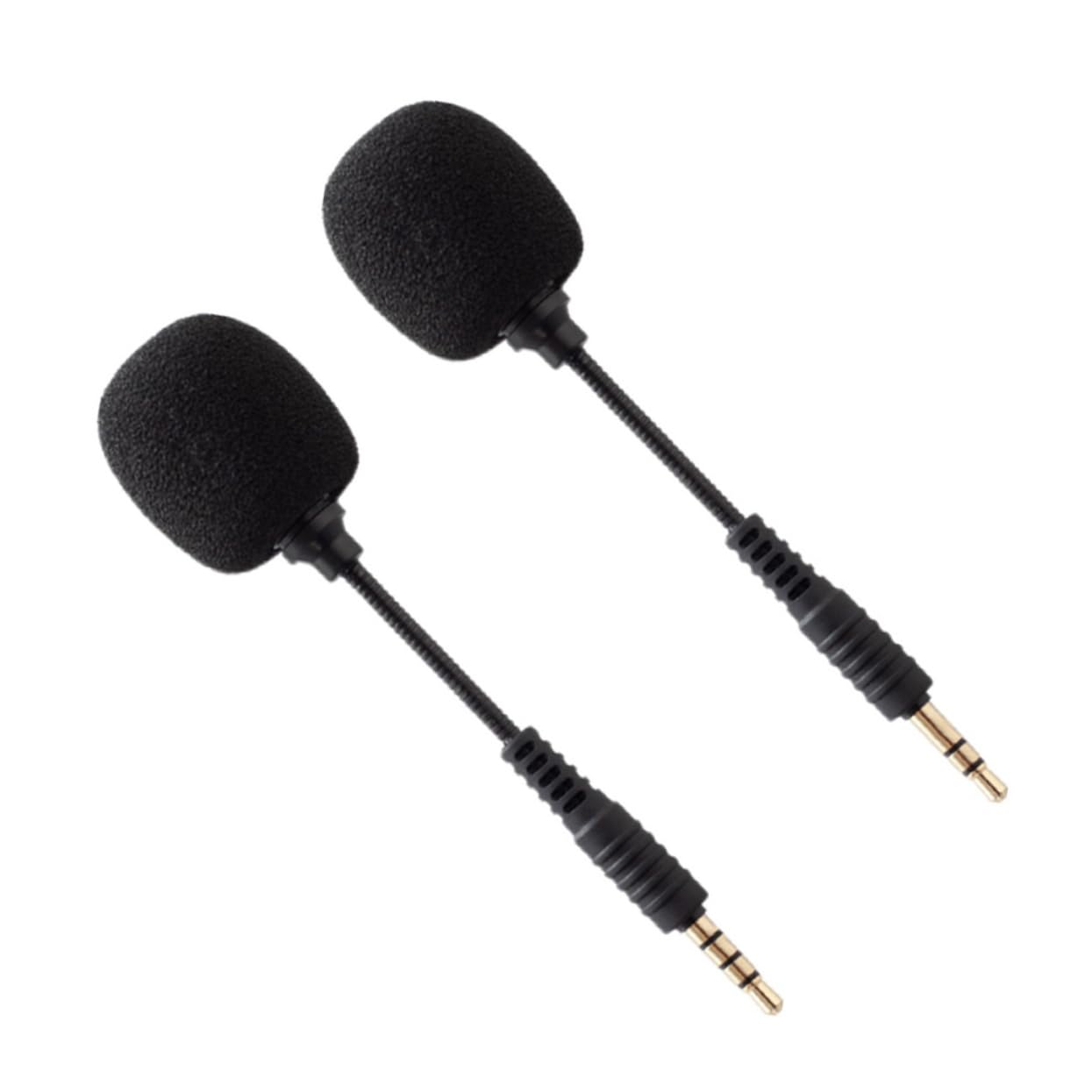 SHOWERORO 2pcs Denoise Microphone for Phones Tablets and Laptops Bendable Design for Live Streaming Gaming and Voice Calls with Sponge Cover for Enhanced Sound Quality