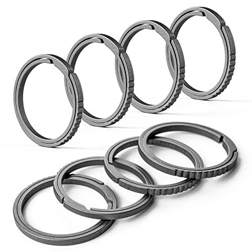Image of FEGVE Small Titanium Key Chain Rings, Side Push Keychain Ring, Rustproof | Side Push Easy Open, Gr5 titanium alloy, Ultra-light, Corrosion-proof, Anti-deform, for House Car Work Keys