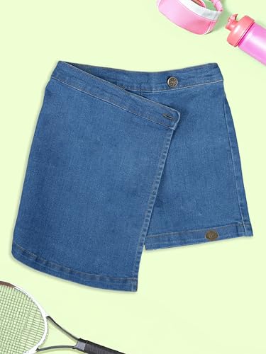 Image of KiddoPanti Girls Denim Over Lap Shorts