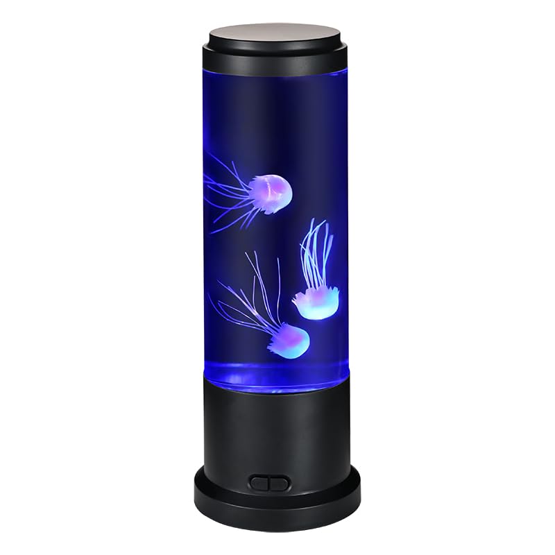 EDIER Jellyfish Lamp, 11 inch LED Jellyfish Light Lamp, Color Changing Jellyfish Tank Table Lamp Decorations for Home Office Decor Great Gifts for Kids