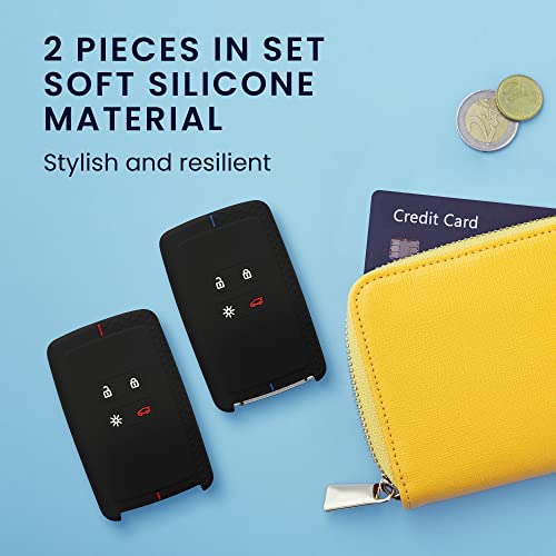 kwmobile Key Cover Compatible with Renault 4 Button Car Key Smart Key (only Keyless Go) (Set of 2) - Image 4