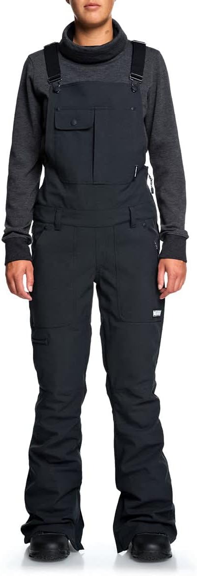 DC Collective Bib Snowboard Pants Womens Sz XS Bio Wash Black