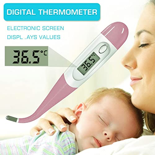 Accurate Digital Oral Thermometer For Kid, Baby, And Adult - Rectal And Underarm Temperature Measurement For Fever Monitoring (Pink) #TOP1