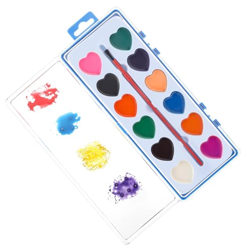 Set de pintura de acuarela corazón,Suministros de pintura lavable | Conjunto educativo para el dibujo - Para niños niñas principiantes aula casa cumpleaños reuniones familiares