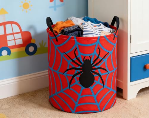 Image of ESSME Laundry Basket,Spider Hamper Collapsible Canvas Waterproof Storage Bin, Cute Hamper,Gift Baskets(Spider)
